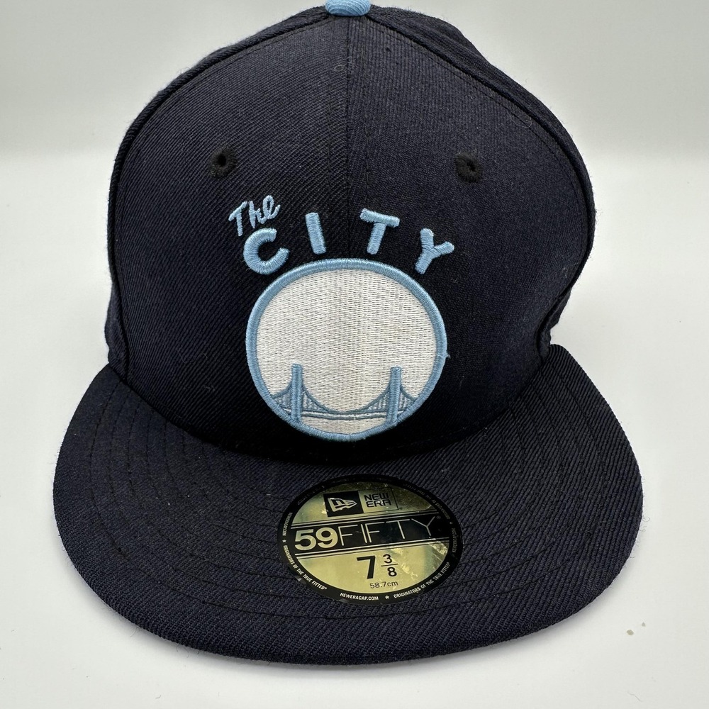 Golden State Warriors Hat Cap Fitted Mens 7 3/8 Blue NBA The City New Era